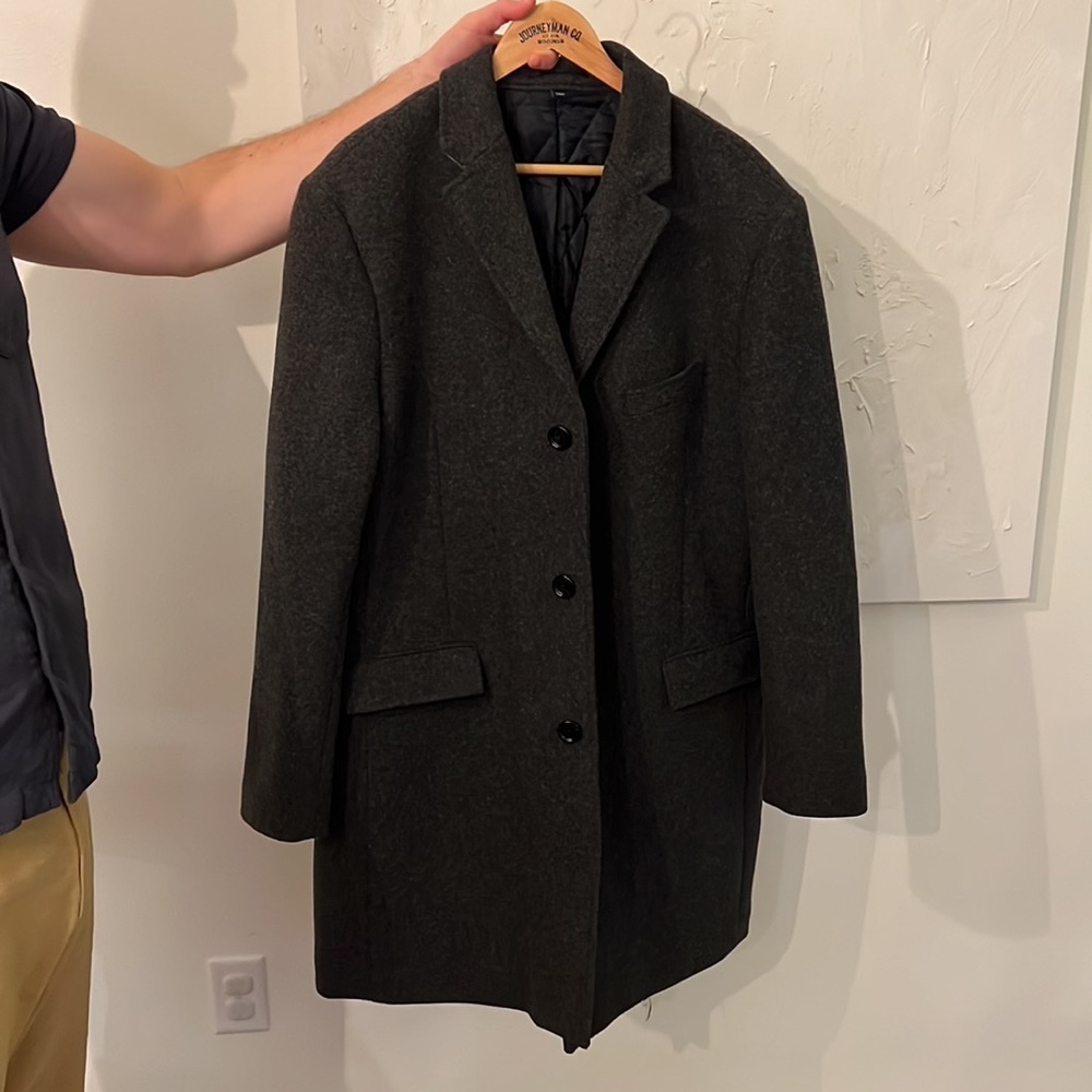 J. Crew Factory Men's Dark Charcoal Wool Pea Coat